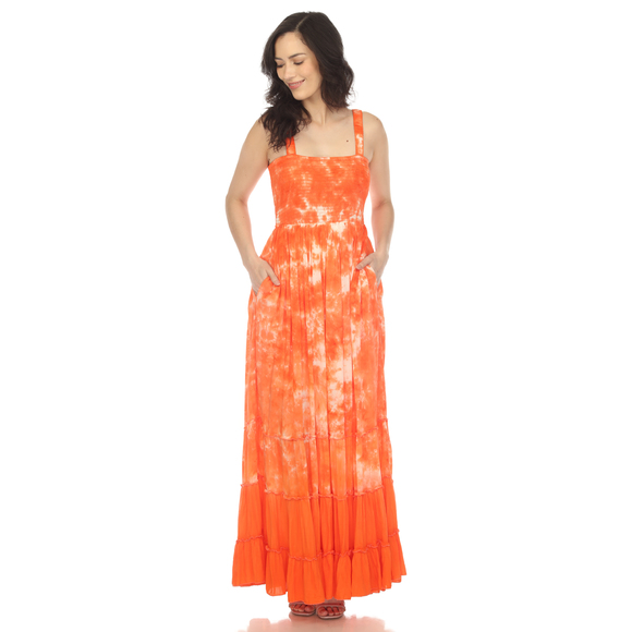 Women's Smocked Ruffle Maxi Dress - Picture 5 of 5